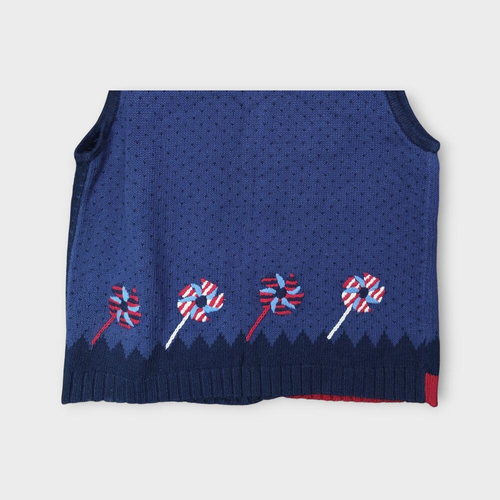 Womens The Quacker Factory Knit American Flag Patriotic Vest Size Small - Picture 6 of 6